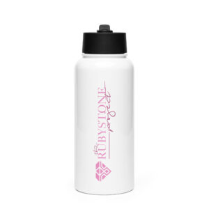 Stainless steel water bottle with a straw lid